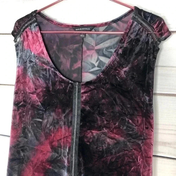 Rock & Republic Marbled Velvet Sleeveless Hi Low S - Picture 3 of 9